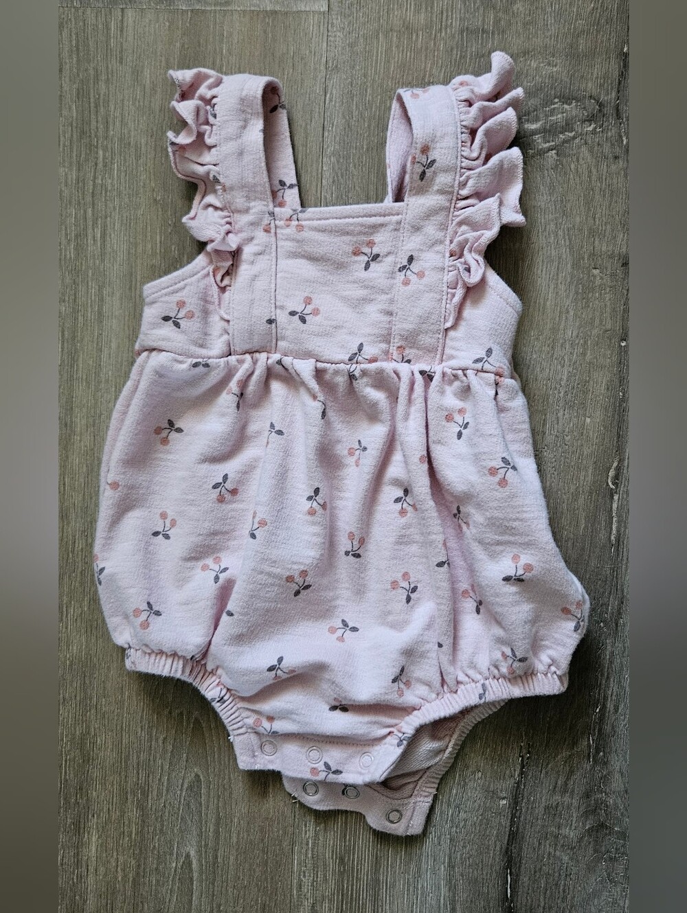 Pink Floral Ruffle Baby Romper Gerber